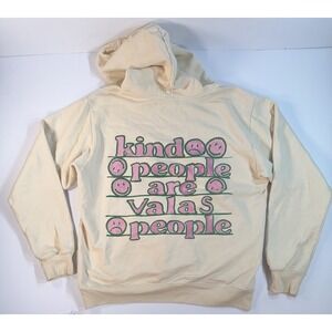 Valas LA Hoodie Kind People Graphic Smiley Cream Pullover Size‎ XL